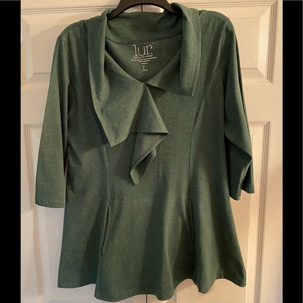 LUR Eco Friendly Recycled Top.  Size: L.  Length: 28”.  Color: Green.